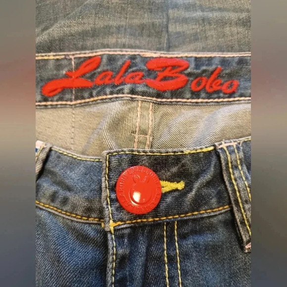 Lala Bobo EUC Low Rise Skinny Graphic Jeans  Size 25 - Picture 11 of 13